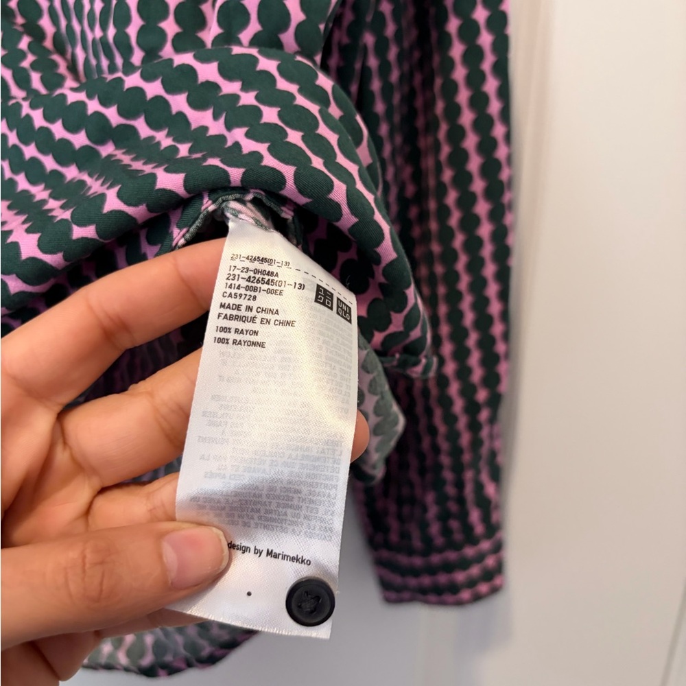 Marimekko X Uniqlo Rayon Pattern Print Button-down Shirt - Small - Picture 2 of 5